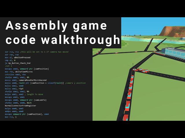 Code walkthrough of my game written in x64 assembly