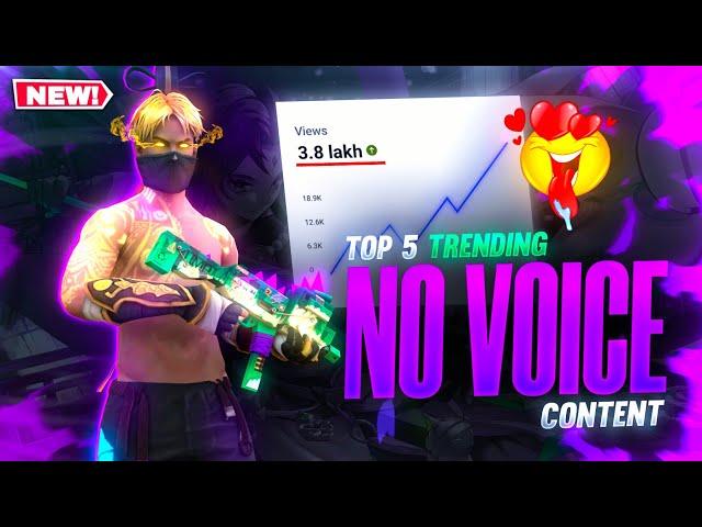 TOP 5 TRENDING NO VOICE CONTENT FOR FREE FIRE 2024 || BEST CONTENT FOR FREE FIRE YOUTUBE CHANNEL