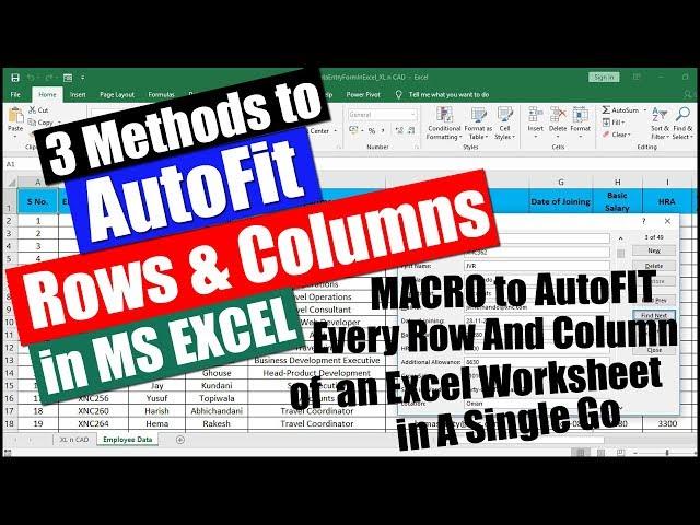 How to AutoFit Rows And Columns in MS Excel (3 Methods including Macro)