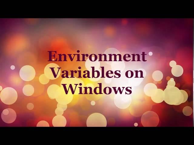 Environment Variables on Windows