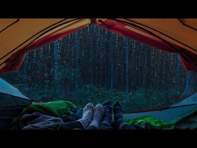 All You Need To Sleep Instantly | Heavy Rain, Impetuous Thunder Sounds on the tent at night | ASMR