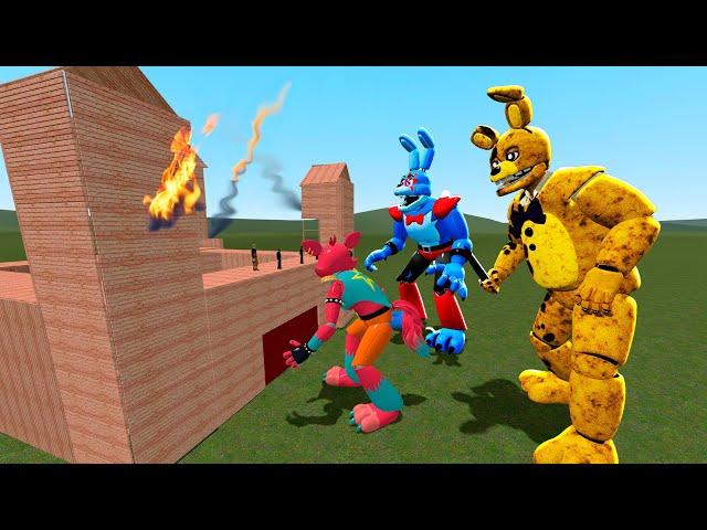 How Animatronics Quickly Destroy Our Base in GMOD FNAF COOP Sandbox Garry's Mod