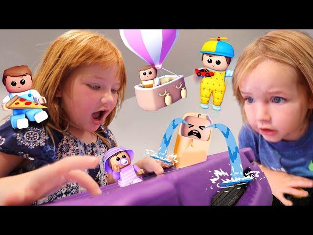 CRAZY BABiES at Adley's Day Care!!  Roblox Family with Niko and Dad! pirate house and plane vacation