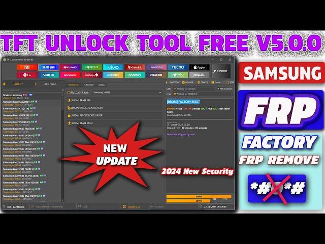 TFT UNLOCK TOOL NEW UPDATE V5.0.0 | FREE FRP | FACTORY RESET | NEW SECURITY SAMSUNG FRP   TECNO FRP