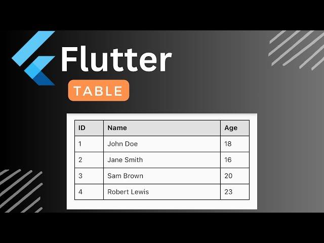 Flutter Table Widget - How to create tables in flutter