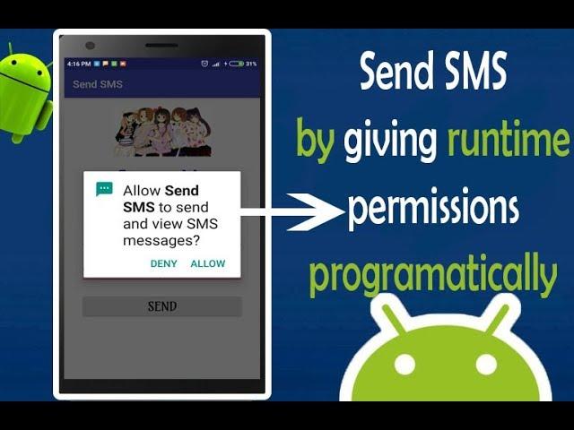 Send SMS Message using SmSManager by Requesting Runtime Permission| Android App Development video#18