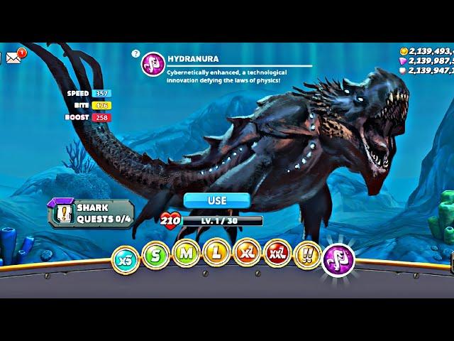 Hungry Shark World New Shark - Hungry Shark New Shark HYDRANURA By Fan Made New Shark Games Update