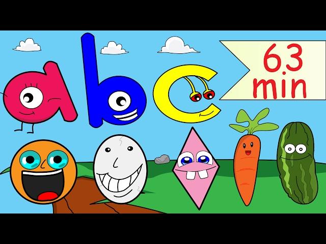 Shapes, Abc Nursery Rhyme, Phonics + More Kids Songs | 63min Collection