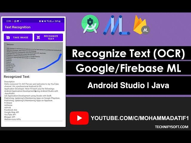 Recognize text in images | Google ML | Android Studio | Java