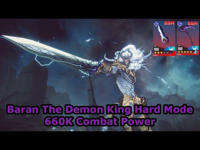 660K COMBAT POWER VS BARAN THE DEMON KING HARD MODE [Solo Leveling: Arise]