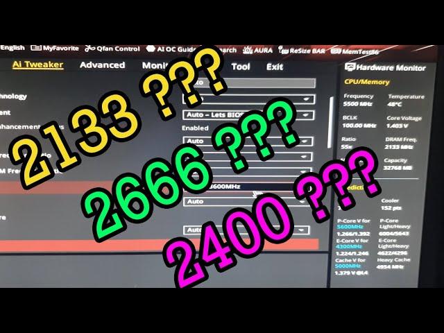 How to adjust Memory from 2133 Mhz to the speed you want