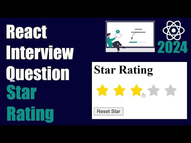 React Interview Question | Star Rating Component | React Tutorial | 2024 #react #javascript