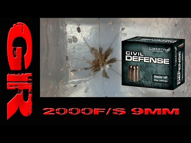 Gel Test - Liberty Civil Defense 9mm 50gr Lead-Free Hollow Point