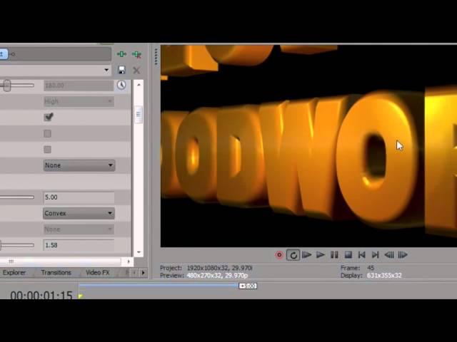 BCC Extruded Text in Sony Vegas Pro 10