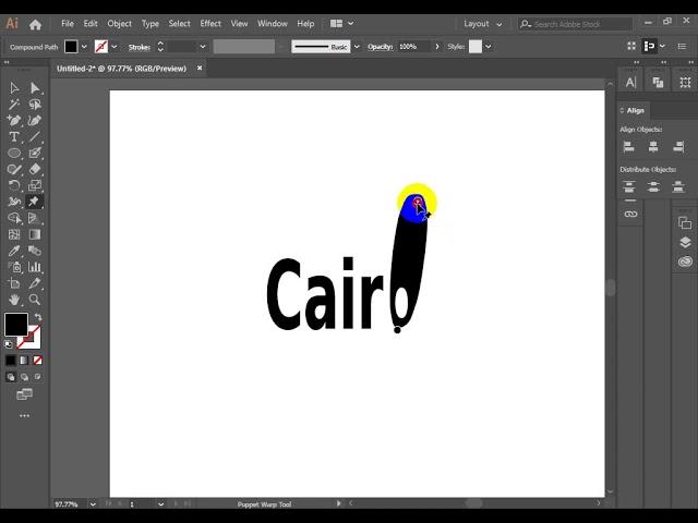 Using puppet wrap tool in adobe illustratorساتخدام اداة الاعواج فى ادوب