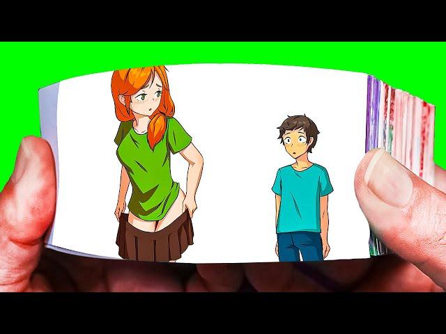 Alex wants Steve - Minecraft Anime - Flipbook Animation