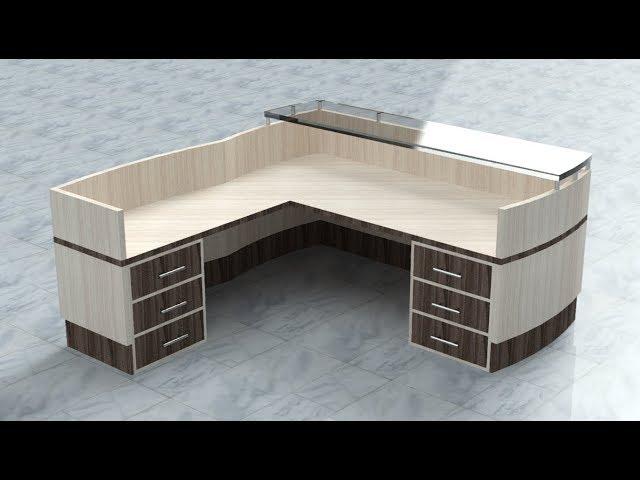 Reception Table - 3D Modeling With Material Texture &  Render -AutoCAD 2018