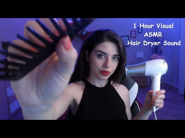 Hair Dryer Sound  - 1 Hour Visual ASMR with Hand Movement - Blue Yeti Technology  