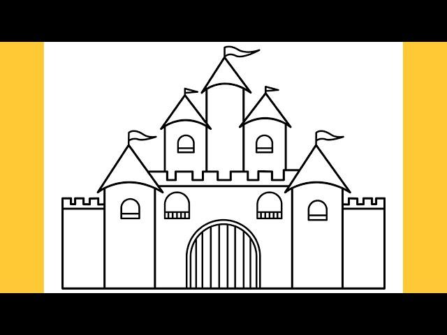 How to Draw a CASTLE! Easy Castle Drawing Tutorial (Step by Step)