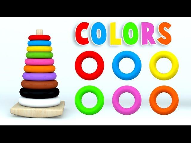 Learn Colors with Color Stack Rings and More Colours Videos for Children