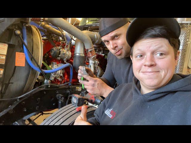 Boost and pyro gauge and teaching brother how to replace turbo bye bye Justin  with just Truckin