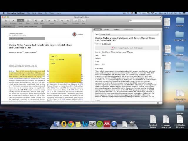 Notetaking with Mendeley Tutorial