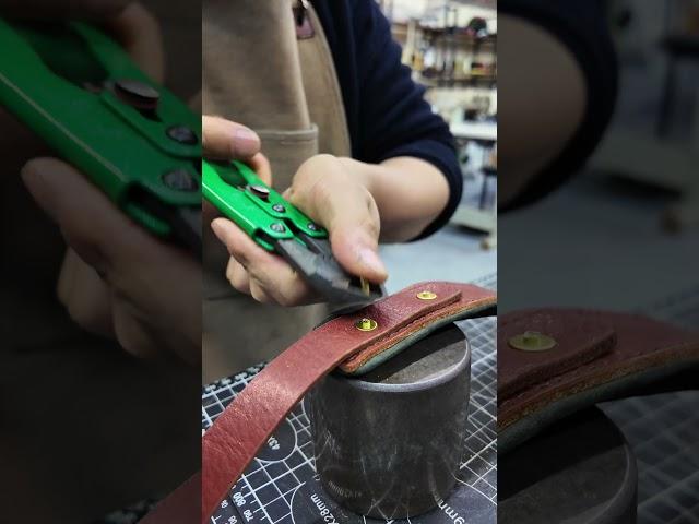 How to use brass rivets #leather #bag #brass #shorts#copper #rivet #leathercraft #diy #bagmaking