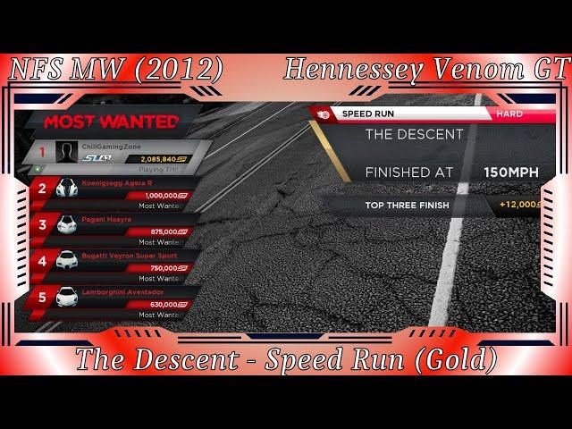 NFS: MW (2012) - Hennessey Venom GT: The Descent - Speed Run (Gold)