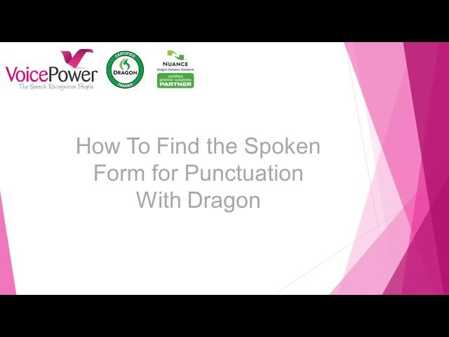 How To Find Dragon Punctuation Commands | VoicePower Ltd