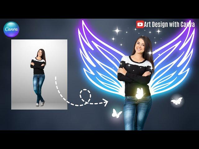 Canva Tutorial Photo Manipulation Add Glowing Fantasy Wings to a Photo