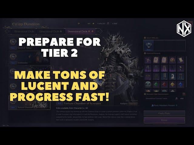 Prepare for Tier 2 Gear and 2 Star Dungeons, How to Get Ahead and Earn Lucent! Throne and Liberty