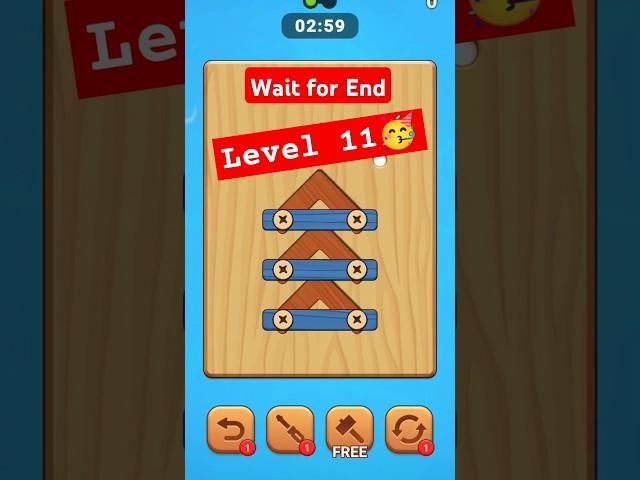 Wood screw puzzle | level 11| Gaming | #Puzzle #shorts #viralshort  #trending #youtubeshorts