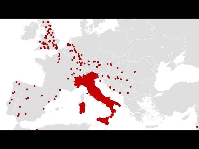 A Map of All Cities Founded by the Romans Outside Italy