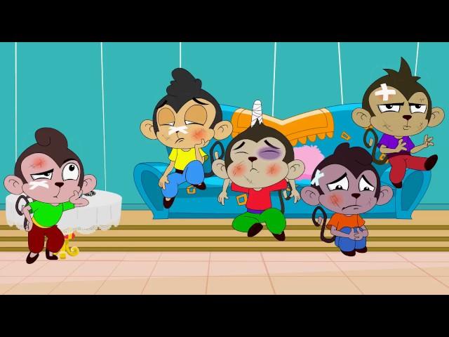 Five Little Monkeys jumping On The Bed  Nursery Rhyme By Little Buds Kids TV