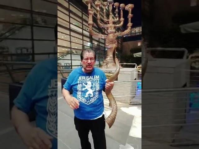 Sounding the Shofar at the Ben Gurion Airport!