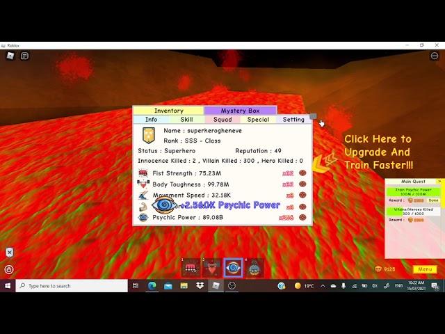 Getting 100M Body Toughness and aura in Super Power Training Simulator (ROBLOX)