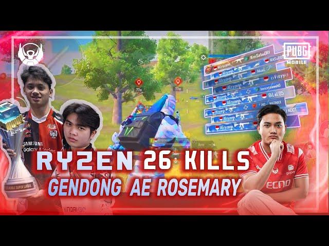 BTR RYZEN GENDONG AE ROSEMARY!! 26 KILLS | PUBG MOBILE | RYZEN GAMING