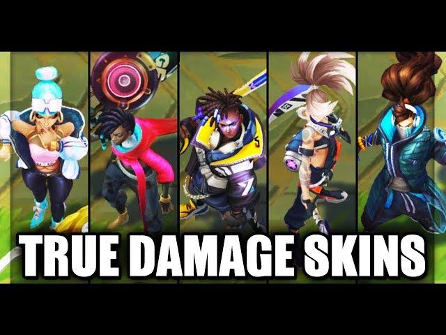 All New True Damage Skins Spotlight Senna Ekko Akali Yasuo Qiyana (League of Legends)