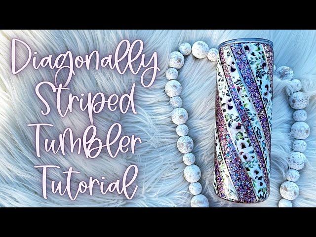 Diagonal Striped Glitter Tumbler Tutorial