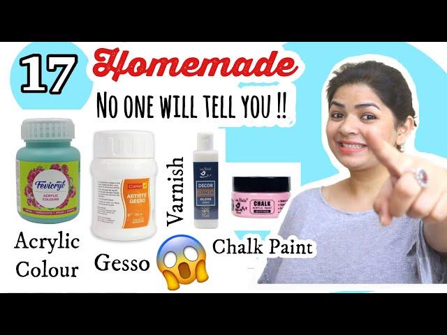 HOW TO MAKE : 17 Homemade CRAFT Items || Gesso + Varnish + Acrylic Colour + Resin