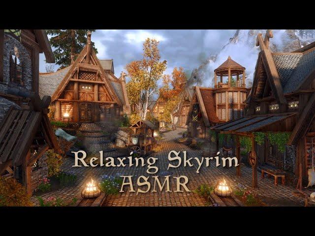 Skyrim ASMR  Walking Around Modded Whiterun and Riverwood  Ear to Ear Whispering