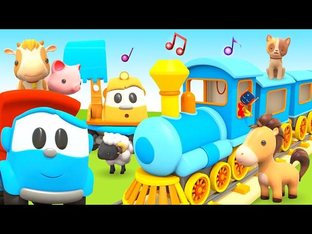 Sing with Leo the Truck! Animals' train song for preschoolers. Cool animation & cartoons.