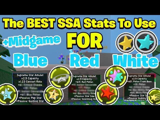 How To Get The BEST SSA Stats For EVERY COLOR & MIDGAME! (Bee Swarm Simulator)