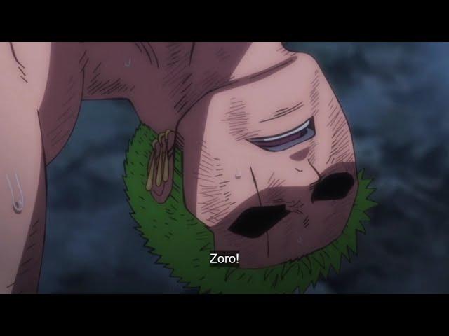 Franky saves Zoro from falling