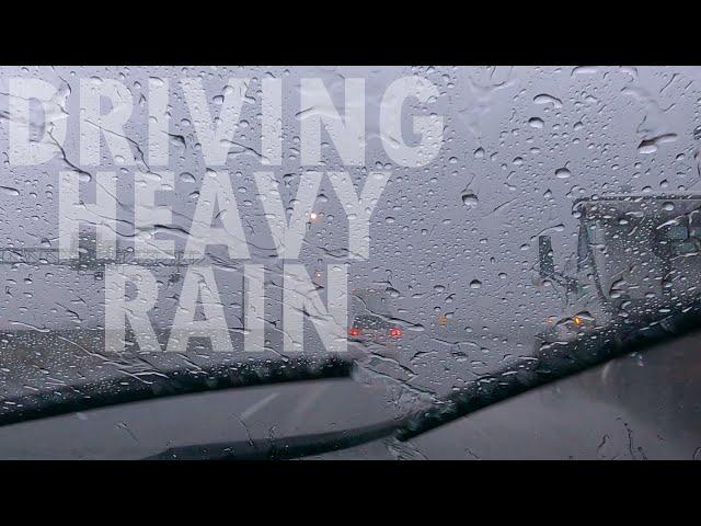 Heavy Rain and Thunder Driving for Sleeping, Study, and Relaxation