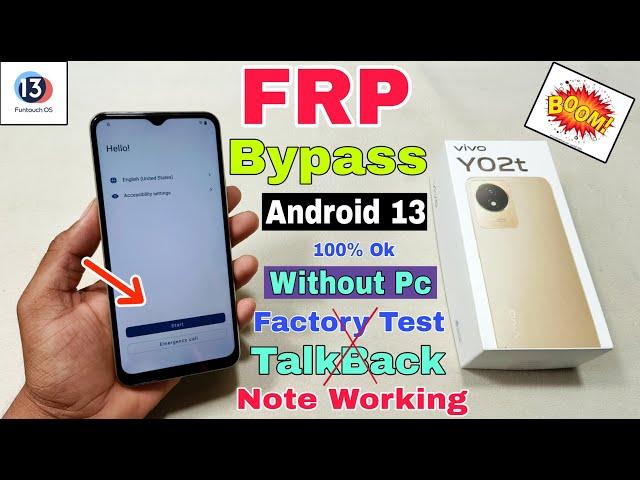 Vivo Y02t FRP Bypass Android 13 | New Trick | Talkback, Reset Option Not Work | Vivo Y02t Frp Unlock