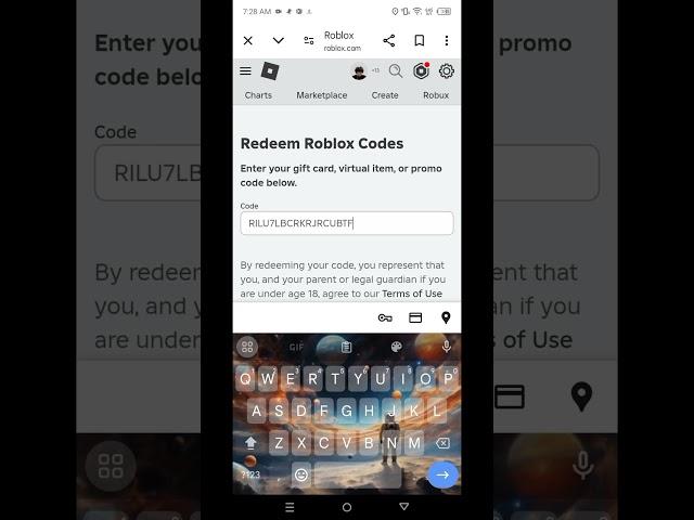Redeeming a $25 Roblox Gift Card! #roblox #giftcard