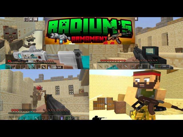 best new 3d gun mods Radium's Armament v1.0 for MCPE/BEDROCK Realistic weapons #3dgunmods #minecraft