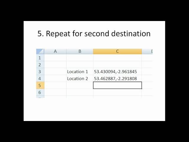 Calculate distance in Microsoft Excel using latitudes and longitudes.