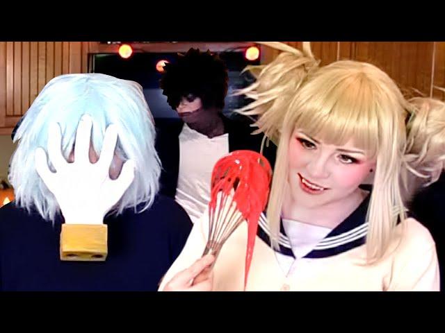 Why is the Cake Batter RED, Toga? | Halloween Villains Baking | My Hero Academia Cosplay